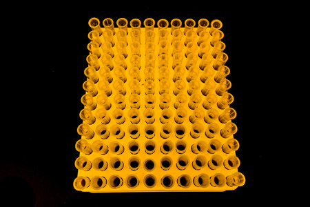 Tip rack use in auto pipetteの写真素材