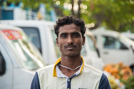 Male, Maldives - June 8, 2017: Portrait people - Market situated on the harbor of Male on June 8, 2017 in Male, Maldivesのeditorial素材