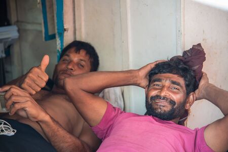 Male, Maldives - June 8, 2017: Portrait people - Market situated on the harbor of Male on June 8, 2017 in Male, Maldivesのeditorial素材