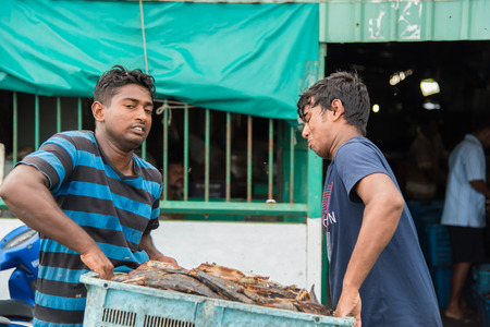 Male, Maldives - June 8, 2017: Area of fresh fish market on June 8, 2017 in Male, Maldives