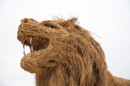 Nadun,Maha Sarakham,Thailand  - March 9, 2018: Show Idea Straw puppet Festival in Nadun,Maha Sarakham,Thailandのeditorial素材