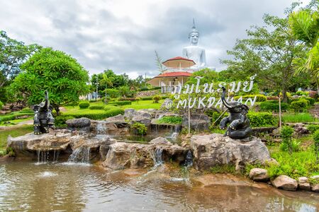 Mukdahan,Thailand - July15, 2018: Lanscape view of Manorom Temple ,Religion ceremony in Mukdahan,Thailandのeditorial素材
