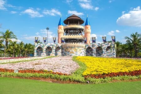 Khon Kaen,Thailand - December 24, 2018: Amazing International Flower Festival in park at Khon Kaen,Thailand.のeditorial素材