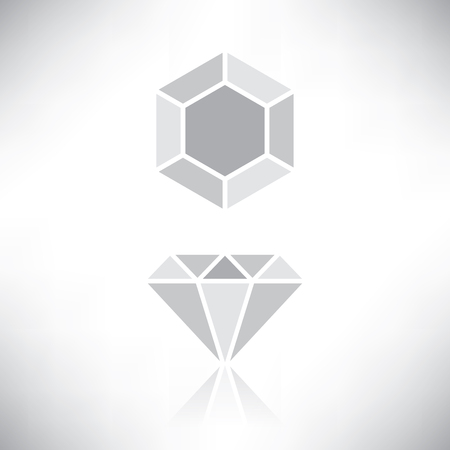 Simple Diamond Vector Grey Tone Colorのイラスト素材