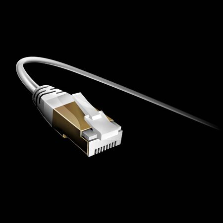Network cable isolated on black (EPS10)のイラスト素材