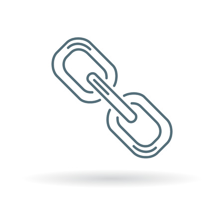 Chain link icon. Chain link sign. Chain link symbol. Thin line icon on white background. Vector illustration.のイラスト素材