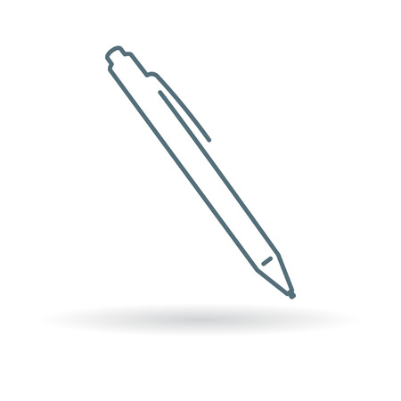 Ballpoint pen icon. Pen sign. Pen symbol. Thin line icon on white background. Vector illustration.のイラスト素材