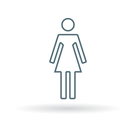Female icon. Female sign. Female symbol. Thin line icon on white background. Vector illustration.のイラスト素材