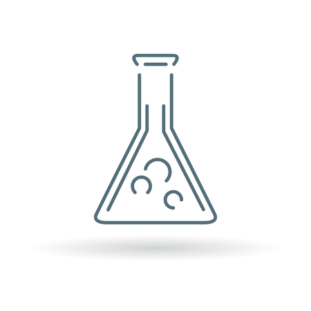 Laboratory beaker icon. Laboratory beaker sign. Laboratory beaker symbol. Thin line icon on white background. Vector illustration.のイラスト素材