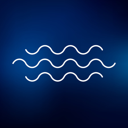 Water flow icon. Water flow sign. Water flow symbol. Thin line icon on blue background. Vector illustration.のイラスト素材