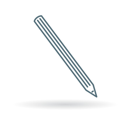 Pencil icon. Pencil sign. Pencil symbol. Thin line icon on white background. Vector illustration.のイラスト素材