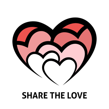 Share the love concept design with shades of red hearts icon. Vector illustration.のイラスト素材