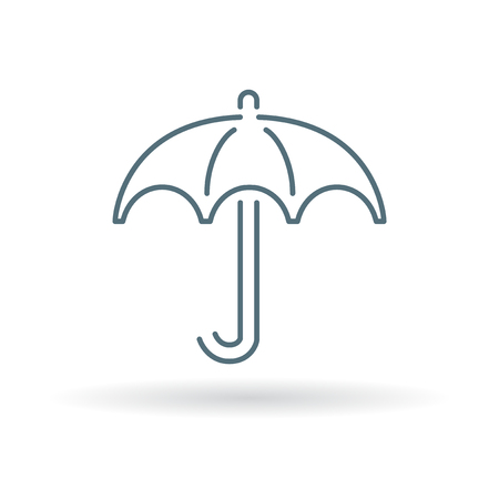 Umbrella icon. Umbrella sign. Umbrella symbol. Thin line icon on white background. Vector illustration.のイラスト素材