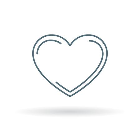 Heart icon. Heart sign. Heart symbol. Thin line icon on white background. Vector illustration.のイラスト素材