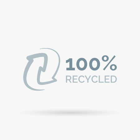 100 recycled icon design. 100 recycled symbol design. Recycle design sign. Vector illustration.のイラスト素材