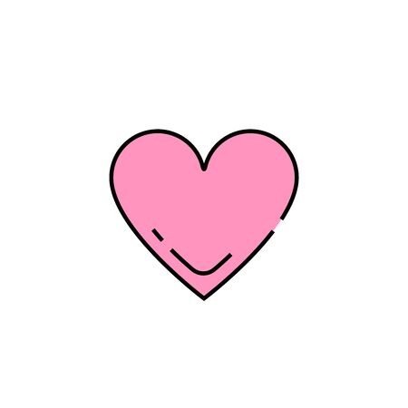 Heart line icon. Love sign. Pink valentines symbol. Vector illustration.のイラスト素材