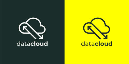 Cloud computing logo icon. Internet data storage sign for technology company. Concept online virtual...