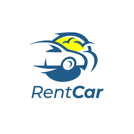 Rental car logo. Vehicle hire icon. Automotive vacation travel sign. Vector illustration.のイラスト素材