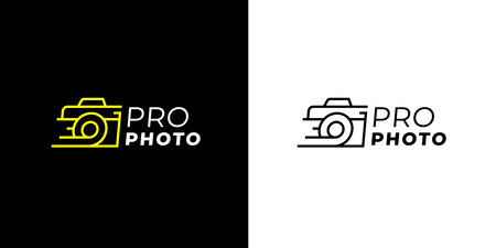 Pro photo symbol. Premium photographer brand sign. Vector illustration.のイラスト素材