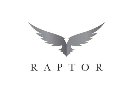 Eagle logo. Hawk icon. Abstract bird of prey symbol. Flying falcon raptor sign. Brand identity concept template vector illustration.のイラスト素材