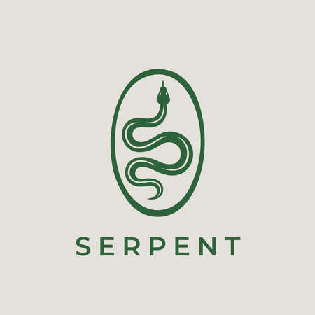 Minimal serpent icon design. Modern snake symbol. Viper sign. Cobra emblem. Vector illustration.のイラスト素材