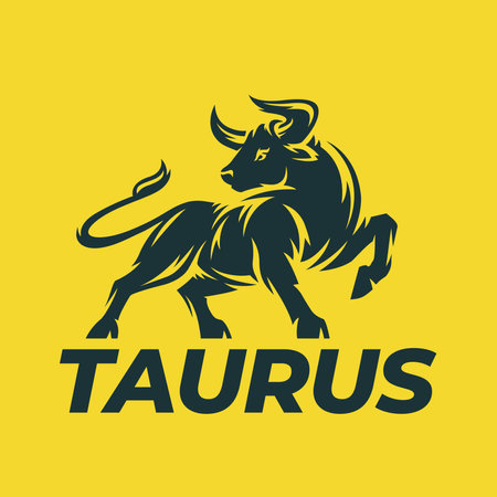 Taurus logo. Bull icon. Bullfight emblem. Horned cattle beef symbol. Strength and power animal brand...