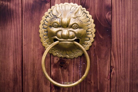 chinese-style old bronze door の写真素材