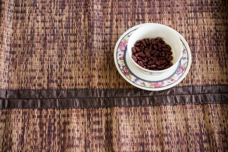 red beans on disk の写真素材