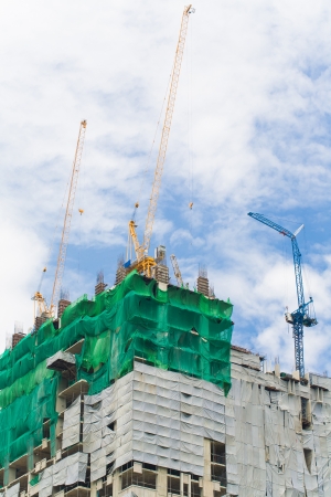 construction site with crane and building の写真素材
