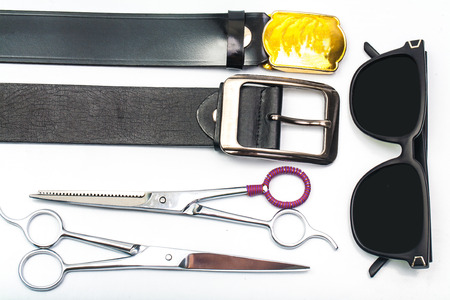 Hair scissors whith belt and eyeglasses fasion 