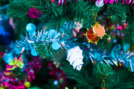Detail from a beautiful illuminated christmas tree, Festivalの写真素材