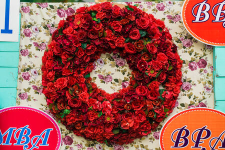 Close-up of a beautiful bouquet of red roses. Romance loveの写真素材