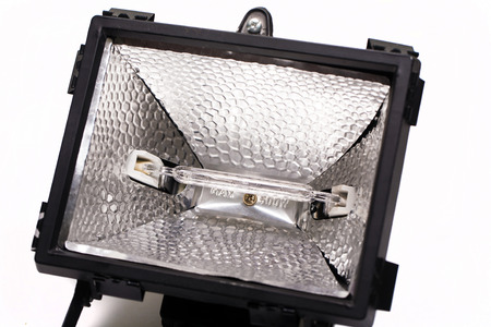 Close up of Adjustable light emitting diode,isolated on whiteの写真素材