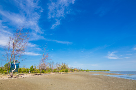 beautiful beach and tropical sea, white cloud blue skyのeditorial素材