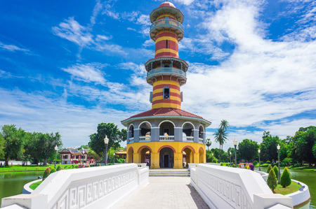 tower in the palace area of Bang Pa In, Royal residence Bang Pa In, Thailandのeditorial素材