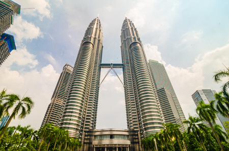 KUALA LUMPUR, MALAYSIA - OCTOBER 26: View of Petronas Twin Towers on October 24, 2014 in Kuala...