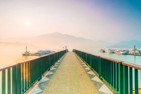 Sun moon lakes beautiful morning, Taiwanのeditorial素材