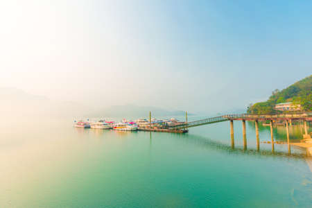Sun moon lakes beautiful morning, Taiwanのeditorial素材