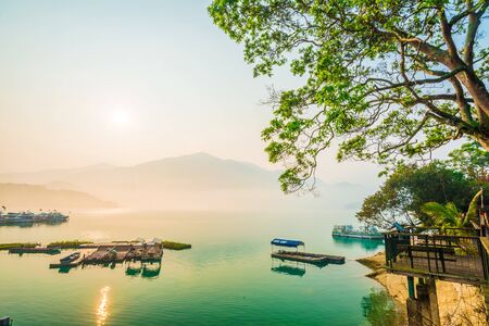 Sun moon lakes beautiful morning, Taiwanのeditorial素材