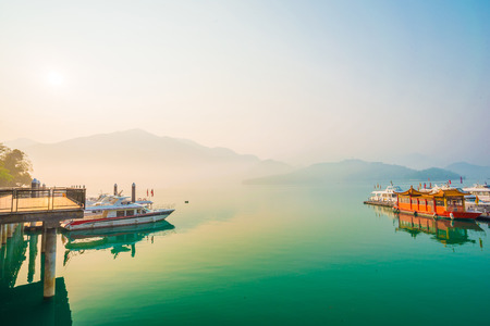 Sun moon lakes beautiful morning, Taiwanのeditorial素材