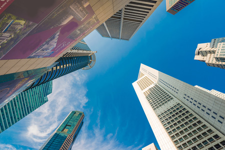 Windows of  modern office buildings, Skyscraper Business Office, Corporate building in Singapore