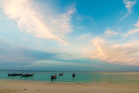 Blue sky with beach and tropical sea, Lipe  Islands, Thailand.の写真素材