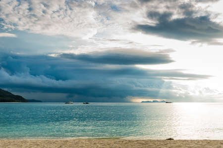 Blue sky with beach and tropical sea, Lipe  Islands, Thailand.の写真素材