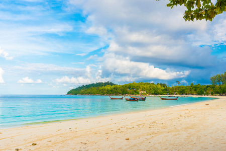 Blue sky with beach and tropical sea, Lipe  Islands, Thailand.の写真素材