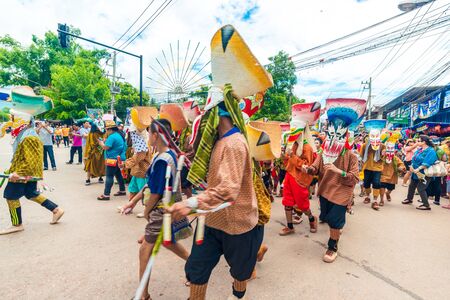LOEI, Annual Thai Ghost Festival in Thailand northern province of Loei on June 27, 2015. Regarded as a rain-making ceremony, it is held annually in the beginning of rainy season.のeditorial素材