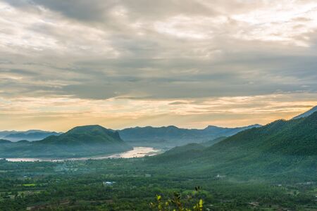 Beautiful summer sunrise in mountains. Loei Thailandの写真素材