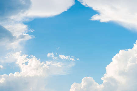 blue sky background with tiny clouds, Sky clouds backgroundの写真素材