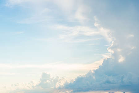 blue sky background with tiny clouds, Sky clouds backgroundの写真素材