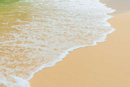 Wave of the sea on the sand beach, Soft waveの写真素材