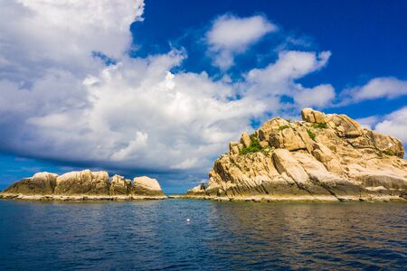 Rocks mountain and sea with blue sky in Kohtao, Thailand